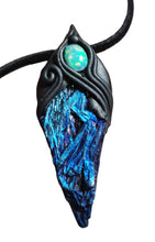 Load image into Gallery viewer, Dragons Breath, Mexican Fire Opal and Aura Kyanite Necklace. Mythical Jewelry
