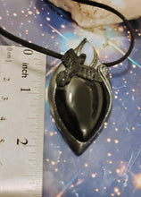 Load image into Gallery viewer, Morrigan, Raven Witchy Necklace | Crow Obsidian Pendant | Esoteric Jewelry
