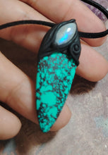 Load image into Gallery viewer, Warrior, Men's Turquoise Necklace Pendant | Divine Masculine Jewelry | Native American Shaman Crystal Tools
