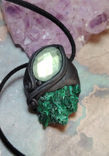 Load image into Gallery viewer, Heart of the Shaman Necklace | Raw Malachite Labradorite Pendant | Shamanic Tools Jewelry
