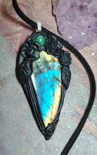 Load image into Gallery viewer, Soul Retrieval Shaman Necklace | Blue Labradorite Pendant | Shamanic Healing Jewelry Tools
