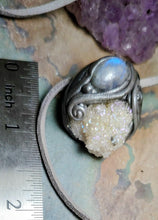 Load image into Gallery viewer, Guardian Angel Necklace | Angel Aura Quartz &amp; Rainbow Moonstone |  Angelic Archangelic Healing Protection Jewelry
