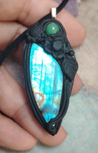 Load image into Gallery viewer, Soul Retrieval Shaman Necklace | Blue Labradorite Pendant | Shamanic Healing Jewelry Tools
