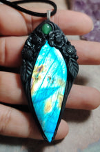 Load image into Gallery viewer, Soul Retrieval Shaman Necklace | Blue Labradorite Pendant | Shamanic Healing Jewelry Tools
