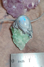 Load image into Gallery viewer, Siren Voice Necklace | Raw Aquamarine &amp; Moonstone | Mermaid, Selkie, Sea Witch Jewelry
