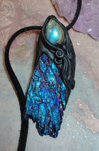 Load image into Gallery viewer, Midnight, Aura Blue Kyanite Pendant | Labradorite Specimen Crystal Jewelry
