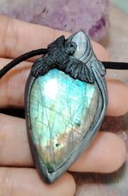 Load image into Gallery viewer, The Morrigan, Wiccan Jewelry Necklace | Black Raven Crow Witch Pendant | Irish Occult Jewelry
