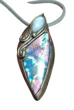 Load image into Gallery viewer, PREORDER The High Priestess | Purple Labradorite, Divine Feminine Art Necklace | Spectrolite &amp; Moonstone Pendant
