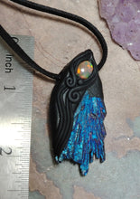 Load image into Gallery viewer, Dragons Breath, Mexican Fire Opal and Aura Kyanite Necklace. Mythical Jewelry
