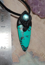 Load image into Gallery viewer, Warrior, Men's Turquoise Necklace Pendant | Divine Masculine Jewelry | Native American Shaman Crystal Tools
