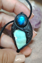 Load image into Gallery viewer, PREORDER Sirian Starseed Necklace | Raw Blue Hemimorphite Specimen Pendant  | Sirius Constellation Ascension Jewelry
