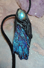Load image into Gallery viewer, Midnight, Aura Blue Kyanite Pendant | Labradorite Specimen Crystal Jewelry
