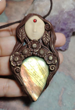 Load image into Gallery viewer, Gaia Divine Feminine Art Jewelry, Earth Goddess Pendant Necklace
