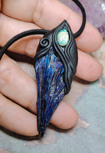 Load image into Gallery viewer, Dragons Breath, Mexican Fire Opal and Aura Kyanite Necklace. Mythical Jewelry
