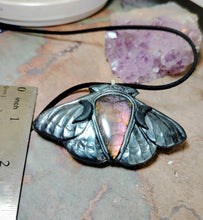 Load image into Gallery viewer, Luna Moth Necklace | Moon Phases Insect Pendant | Wiccan, Occult, Witchy Jewelry
