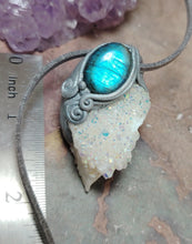Load image into Gallery viewer, Aurora Borealis Necklace | Angel Aura Quartz Crystal Pendant | Northern Lights  Elven Jewelry
