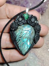 Load image into Gallery viewer, Soul Retrieval Shaman Necklace | Blue Labradorite Pendant | Shamanic Healing Jewelry Tools
