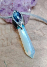 Load image into Gallery viewer, PREORDER Archangel Michael Necklace | Blue Kyanite, Opalite Pendant | High Vibration Spiritual Energy Healing | Guardian Angel Jewelry Gifts for Men and Women
