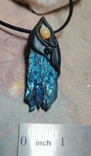 Load image into Gallery viewer, Dragons Breath, Mexican Fire Opal and Aura Kyanite Necklace. Mythical Jewelry

