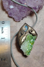 Load image into Gallery viewer, PREORDER Healer Necklace | Mexican Fire Opal and Green Aura Quartz | Lightworker, Shaman, Jewelry
