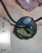 Load image into Gallery viewer, Heart of the Shaman Necklace | Raw Malachite Labradorite Pendant | Shamanic Tools Jewelry

