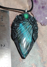 Load image into Gallery viewer, Soul Retrieval Shaman Necklace | Blue Labradorite Pendant | Shamanic Healing Jewelry Tools
