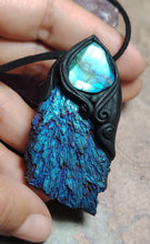 Load image into Gallery viewer, PREORDER Andromedan Starseed Necklace | Aura Blue Kyanite Crystal Pendant | Galaxy Cosmic Origins Jewelry (Copy)

