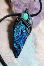 Load image into Gallery viewer, Dragons Breath, Mexican Fire Opal and Aura Kyanite Necklace. Mythical Jewelry
