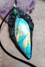 Load image into Gallery viewer, Soul Retrieval Shaman Necklace | Blue Labradorite Pendant | Shamanic Healing Jewelry Tools
