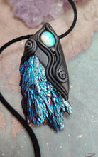Load image into Gallery viewer, Dragons Breath, Mexican Fire Opal and Aura Kyanite Necklace. Mythical Jewelry

