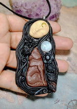 Load image into Gallery viewer, Freya Goddess Statue Figurine Necklace | Norse Pagan Freyja, Asatru, Viking, Valkyrie Jewelry
