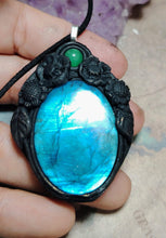 Load image into Gallery viewer, Soul Retrieval Shaman Necklace | Blue Labradorite Pendant | Shamanic Healing Jewelry Tools

