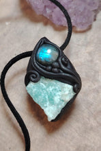 Load image into Gallery viewer, PREORDER Sirian Starseed Necklace | Raw Blue Hemimorphite Specimen Pendant  | Sirius Constellation Ascension Jewelry
