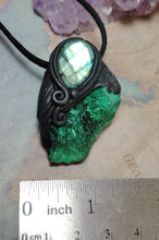 Load image into Gallery viewer, Heart of the Shaman Necklace | Raw Malachite Labradorite Pendant | Shamanic Tools Jewelry
