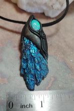 Load image into Gallery viewer, Dragons Breath, Mexican Fire Opal and Aura Kyanite Necklace. Mythical Jewelry
