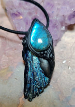 Load image into Gallery viewer, PREORDER Andromedan Starseed Necklace | Aura Blue Kyanite Crystal Pendant | Galaxy Cosmic Origins Jewelry (Copy)
