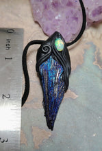 Load image into Gallery viewer, Dragons Breath, Mexican Fire Opal and Aura Kyanite Necklace. Mythical Jewelry
