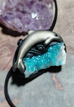 Load image into Gallery viewer, Dolphin Spirit Animal Necklace | Angel Aqua Aura Quartz | Sirius Starseed Jewelry
