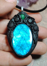 Load image into Gallery viewer, Soul Retrieval Shaman Necklace | Blue Labradorite Pendant | Shamanic Healing Jewelry Tools
