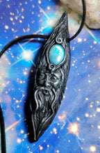 Load image into Gallery viewer, The Wizard Men's Crystal Necklace | Moonstone &amp; Labradorite | Magician, Sage, Wise Man Esoteric Jewelry
