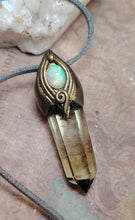 Load image into Gallery viewer, PREORDER Abundance, Citrine Fire Opal Necklace | Manifestation Money Amulet for Prosperity and Positive Energy
