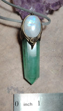 Load image into Gallery viewer, Forest Goddess Necklace | Green Fluorite and Moonstone Pendant. Witch Jewelry
