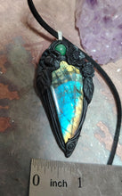Load image into Gallery viewer, Soul Retrieval Shaman Necklace | Blue Labradorite Pendant | Shamanic Healing Jewelry Tools
