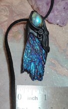 Load image into Gallery viewer, Midnight, Aura Blue Kyanite Pendant | Labradorite Specimen Crystal Jewelry
