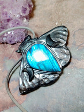 Load image into Gallery viewer, Luna Moth Necklace | Moon Phases Insect Pendant | Wiccan, Occult, Witchy Jewelry
