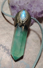 Load image into Gallery viewer, Forest Goddess Necklace | Green Fluorite and Moonstone Pendant. Witch Jewelry

