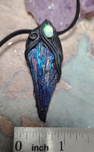 Load image into Gallery viewer, Dragons Breath, Mexican Fire Opal and Aura Kyanite Necklace. Mythical Jewelry
