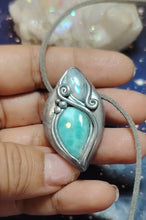 Load and play video in Gallery viewer, PREORDER Sea Witch, Larimar Mermaid Necklace Pendant. Mermaidcore Jewelry
