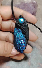 Load and play video in Gallery viewer, PREORDER Andromeda.  Kyanite Crystal Pendant Labradorite Necklace | Starseed Andromeda Origins Jewelry
