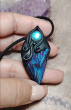 Load and play video in Gallery viewer, PREORDER Andromedan.  Kyanite Crystal Pendant Labradorite Necklace | Starseed Andromeda Origins Jewelry

